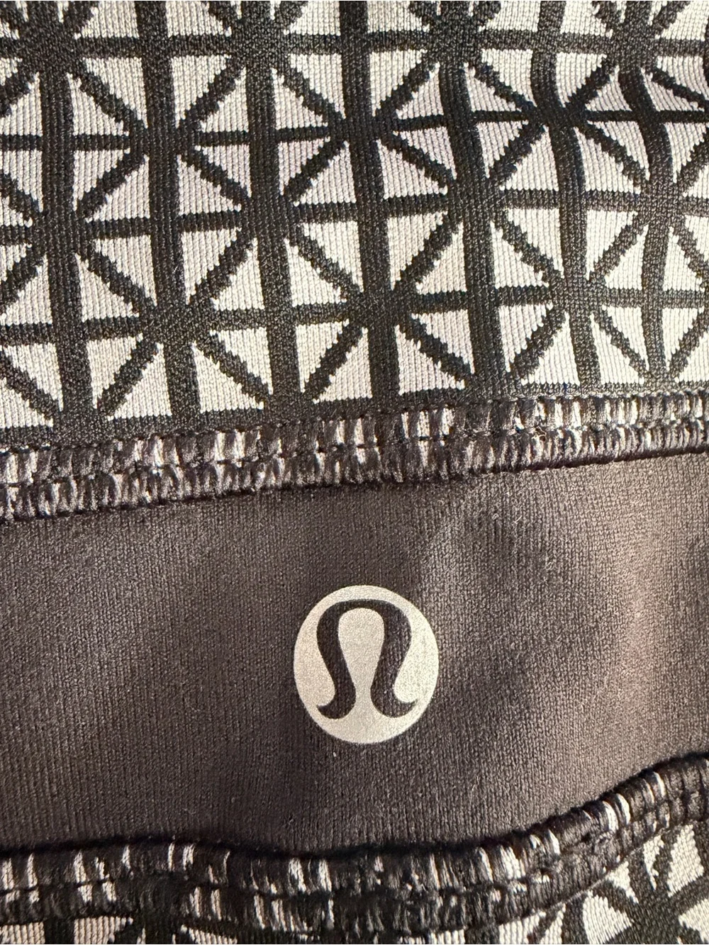 Lululemon Groove Short *Full-On Luon (Regular) Tri Geo Silver Spoon Black / Blac